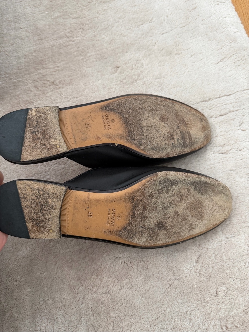 Gucci Black Leather Horsebit Backless Loafers with Gold Hardware - Picture 5 of 5